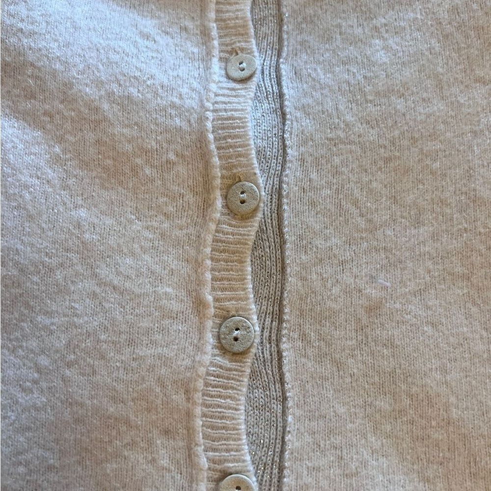 Made in Italy More SISTE Chic Cream V-Neck wool Women's Sweater| size M - Picture 7 of 16